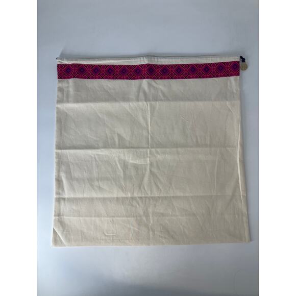 TORY BURCH CREAM DRAW STRING DUST BAG WITH PINK TRIM - Picture 3 of 6